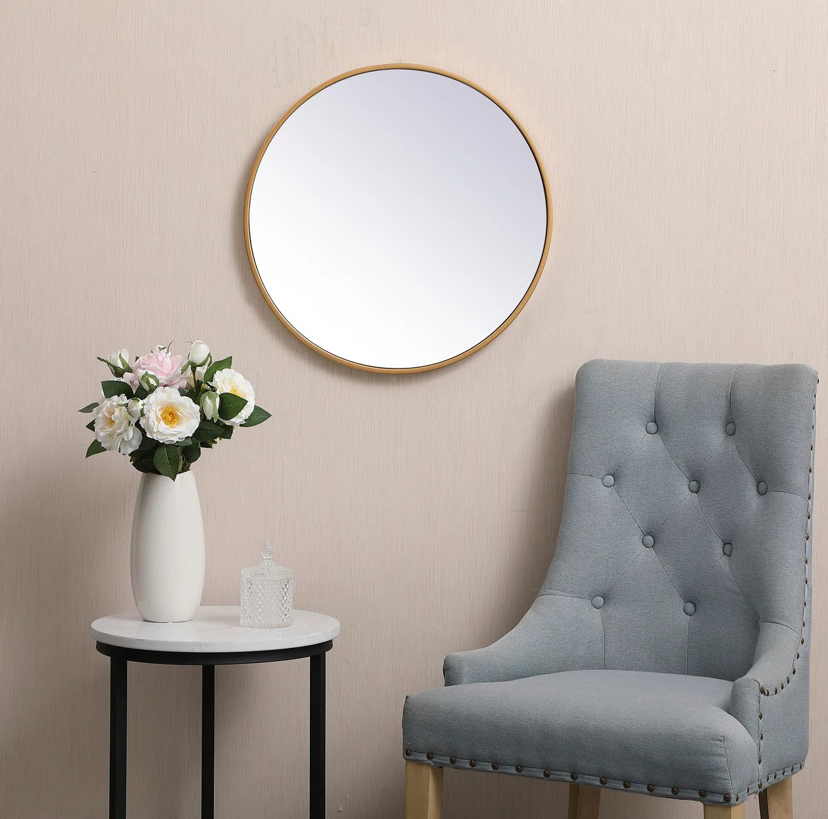 Sabine Metal Round Wall Mirror | Wayfair North America