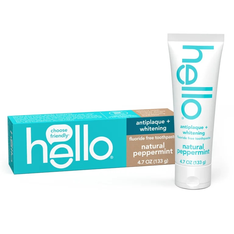 hello Antiplaque + Whitening Fluoride Free Toothpaste, Tea Tree + Coconut Oil, Vegan & SLS Free | Walmart (US)