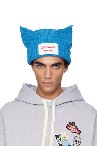 Blue Chunky Ears Beanie | SSENSE
