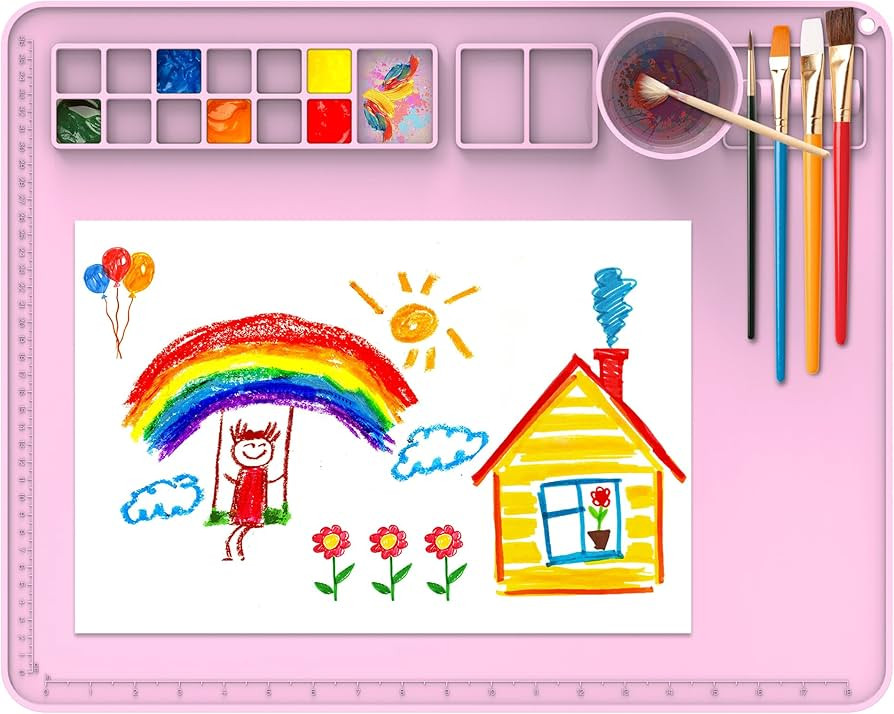 IYYI Silicone Painting Mat with Cup, 20"X16" Craft Mat, Siliocne Mat for Crafts, Resin, Paint, Cl... | Amazon (US)