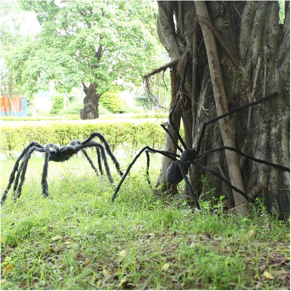 2 Pack Halloween Giant Spider Decorations Large Scary Spider, Fake Hairy Spider For Halloween Ind... | Wayfair North America