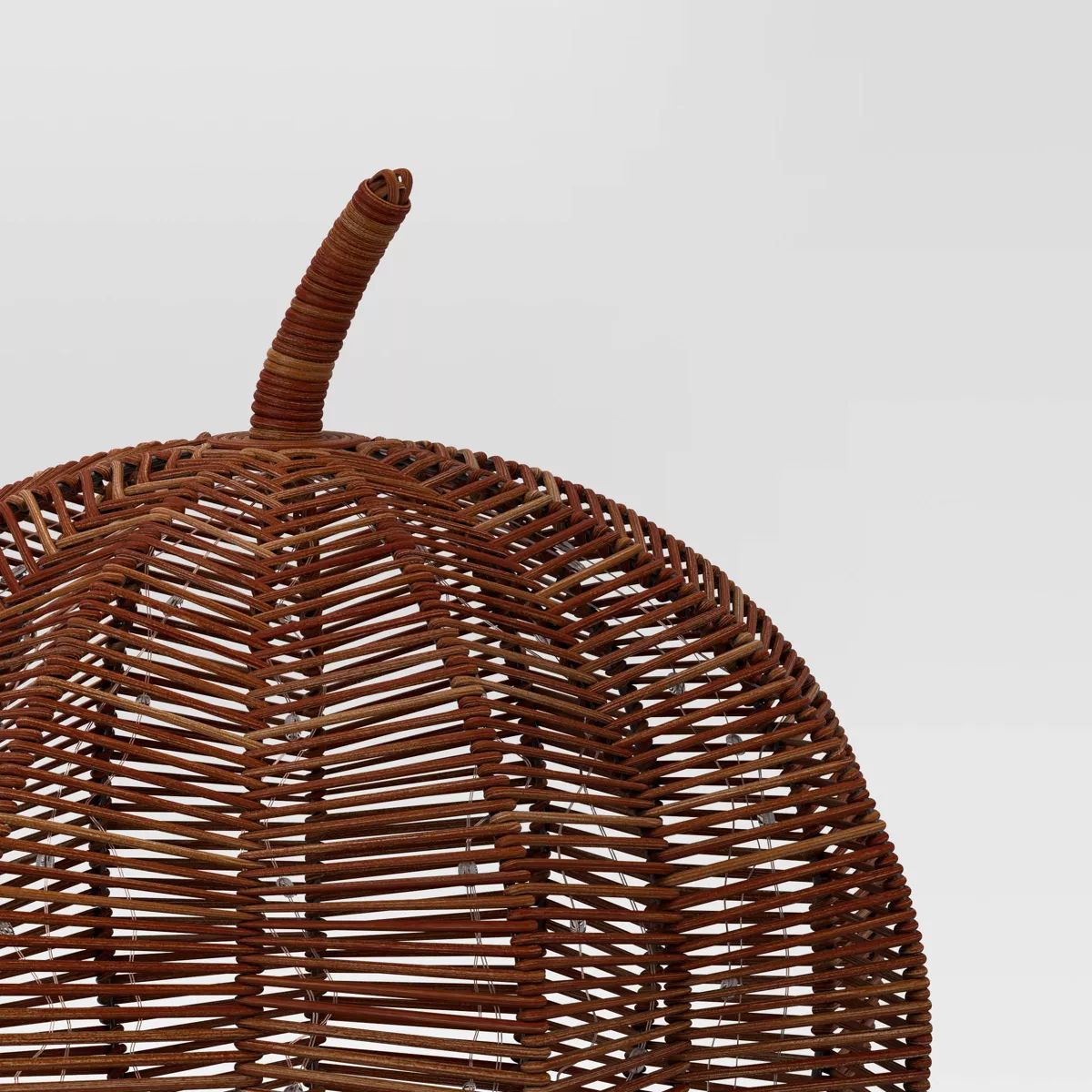 Pre-Lit Round Rattan Pumpkin Figurine Brown - Threshold™ | Target