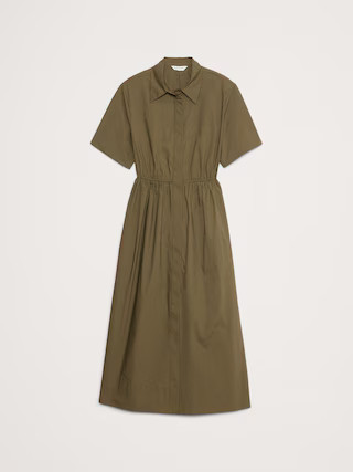 Cotton Poplin Open-Back Shirt Dress | Banana Republic (US)