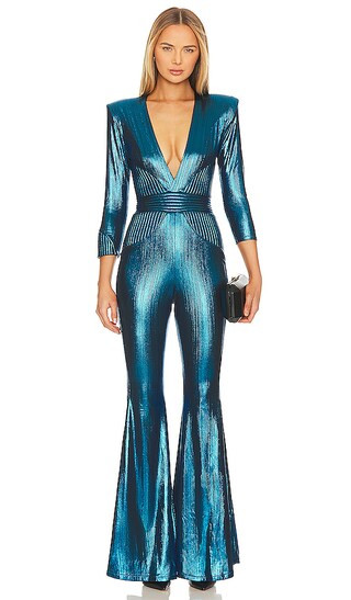 The Secret Metallic Jumpsuit in Electric | Revolve Clothing (Global)