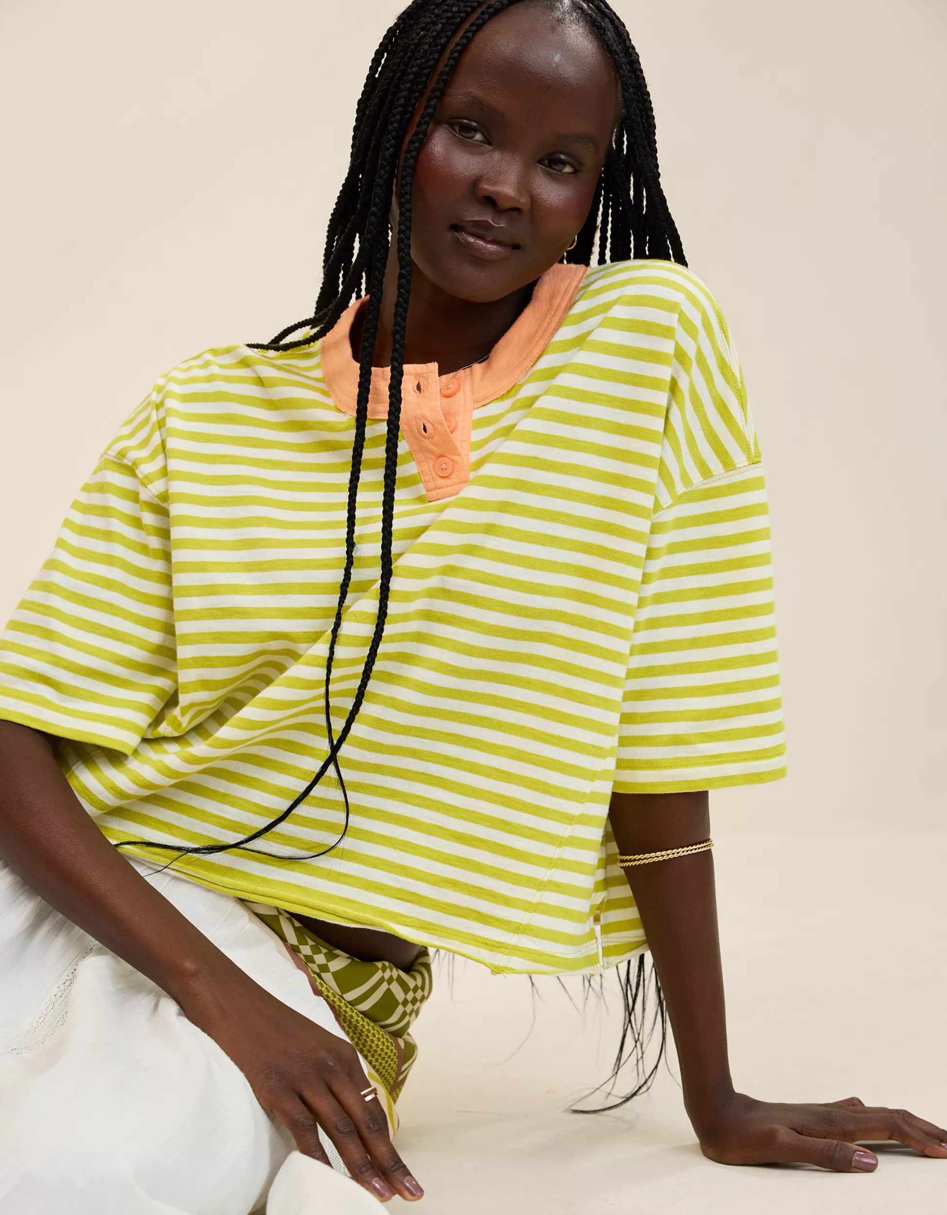 Aerie Remix Henley Cropped T-Shirt | American Eagle Outfitters (US & CA)