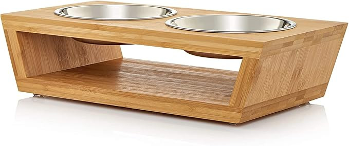 Fido Haus Elevated Dog Bowl Stand- 4" Raised Dog Bowl for Small Dogs and Cats. Pet Feeder with Tw... | Amazon (US)