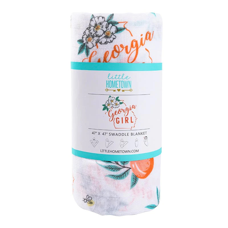Georgia Girl Baby Muslin Swaddle Blanket | Little Hometown