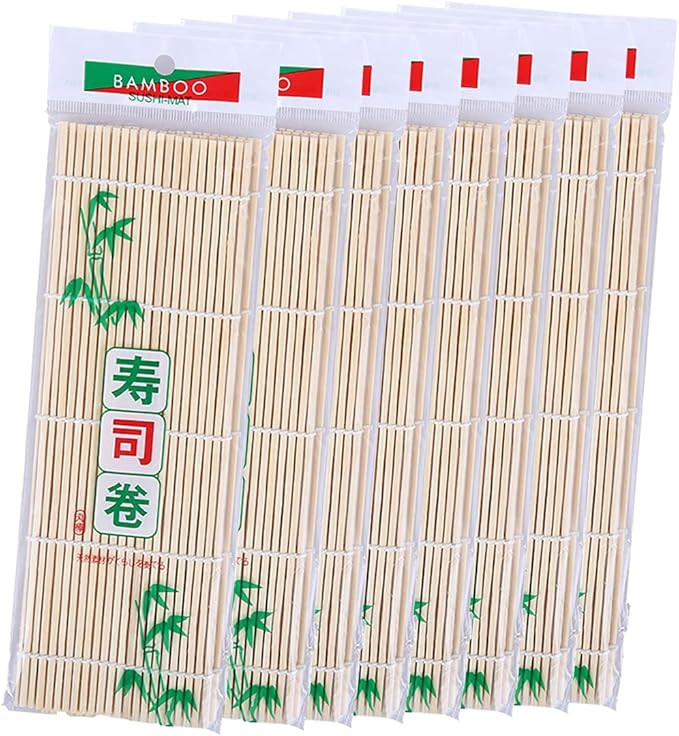 JIALEEY Bamboo Sushi Rolling Mat, 9.5x9.5 Inch, 8 PCS Set | Amazon (US)