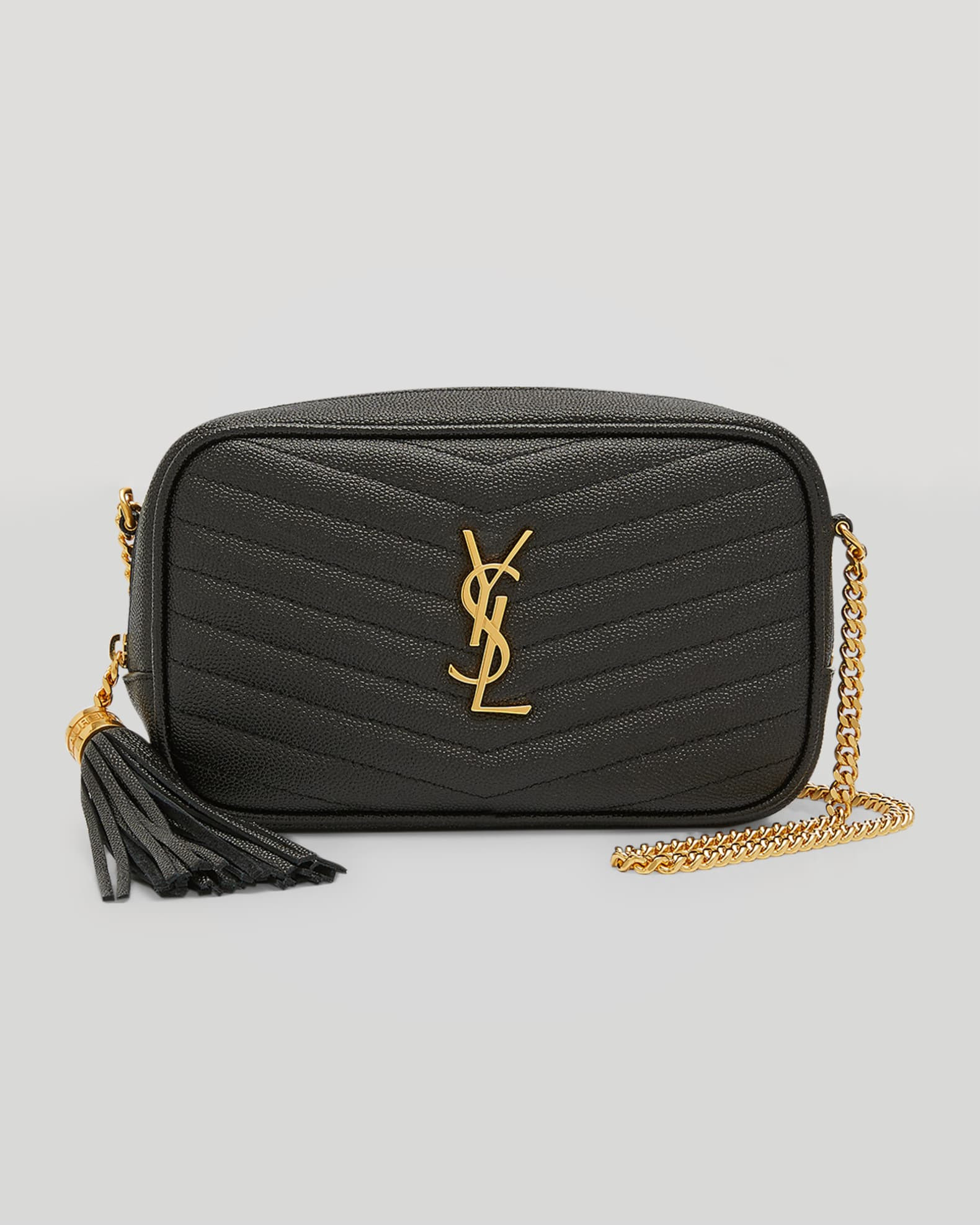 Saint Laurent Lou Mini YSL Grain de Poudre Camera Crossbody Bag | Neiman Marcus