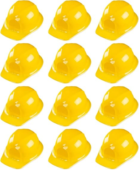 Super Z Outlet 12 Pack Yellow Construction Hard Hat Plastic Birthday Party Supplies Worker Caps S... | Amazon (US)