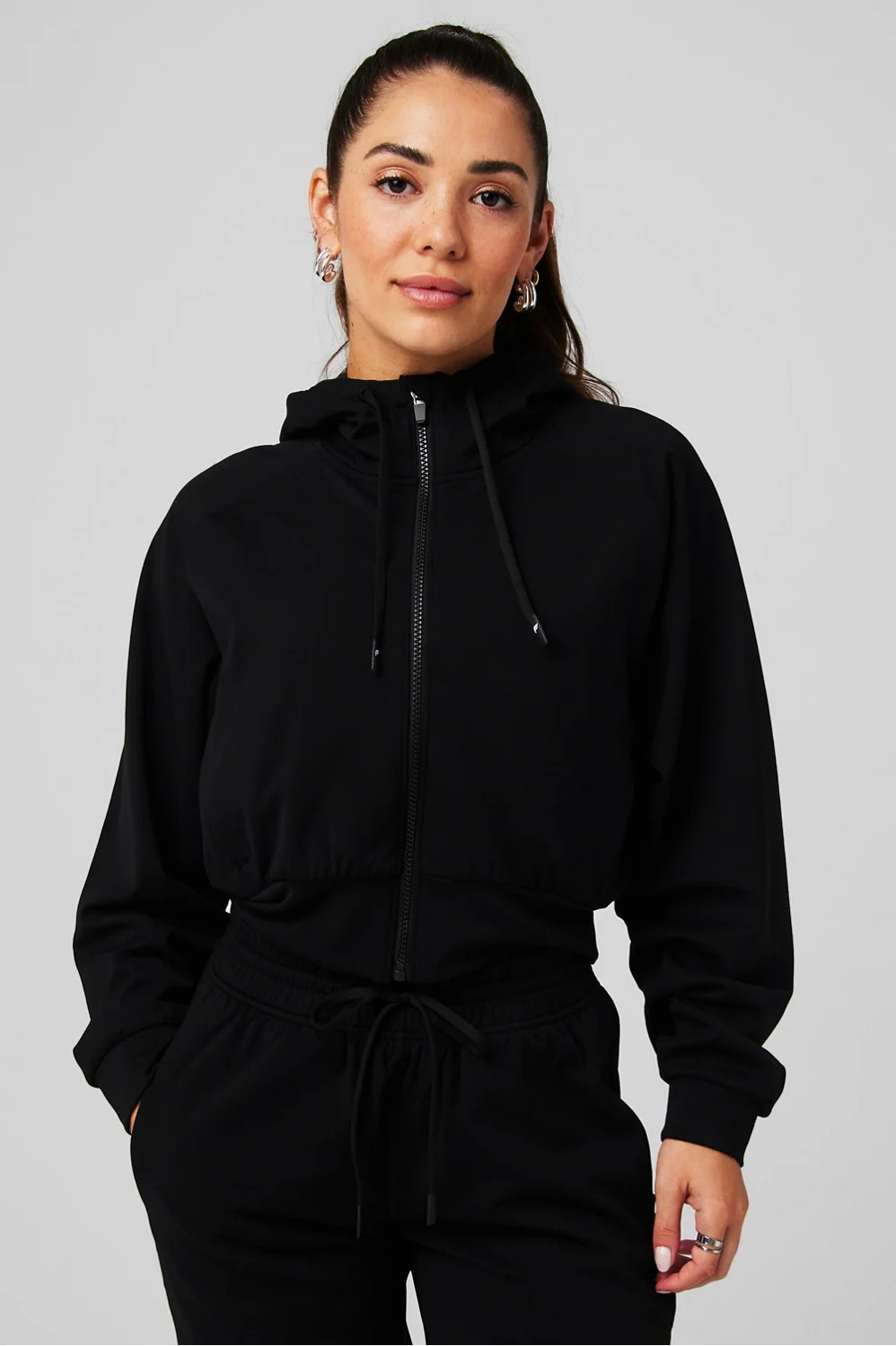 Cold Weather Full-Zip Cropped Hoodie | Fabletics