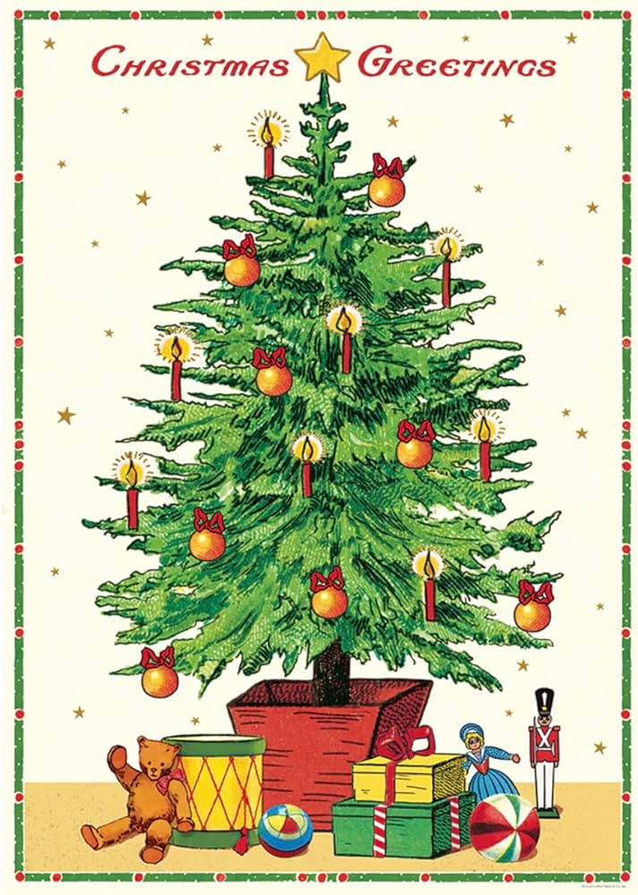 Cavallini Papers & Co. Decorative Wrap Poster, 28" x 20", Christmas Tree (WRAP/HOL44) | Amazon (US)
