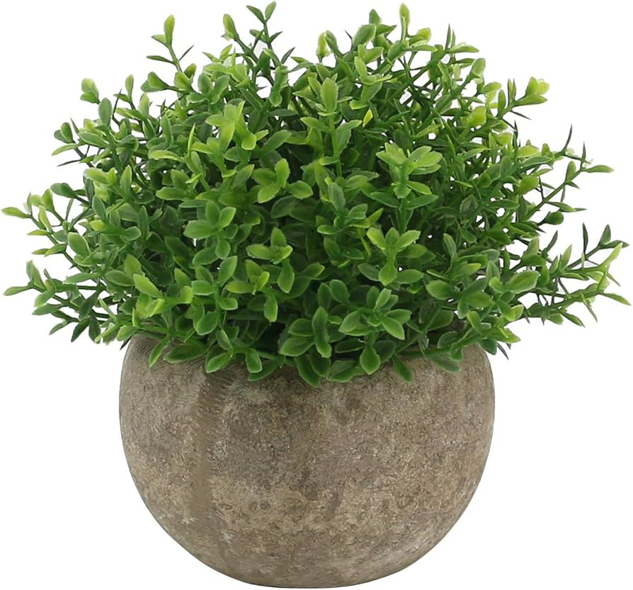 Ogrmar Mini Plastic Faux Plants in Pot/Small Topiary Shrubs Fake Greenery for Bathroom, House Dec... | Amazon (US)