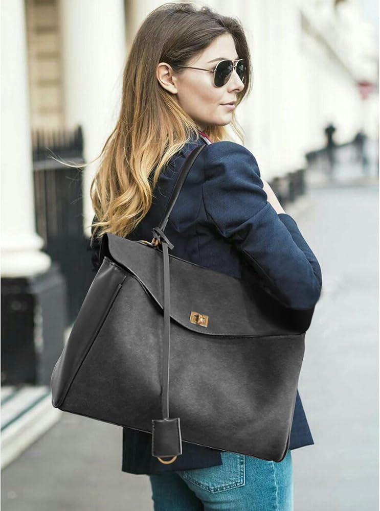 hedexe Suede Leather Tote Bag for Women: Fashion Shoulder Handbag Ladies Top-handle Satchel Purse... | Amazon (US)