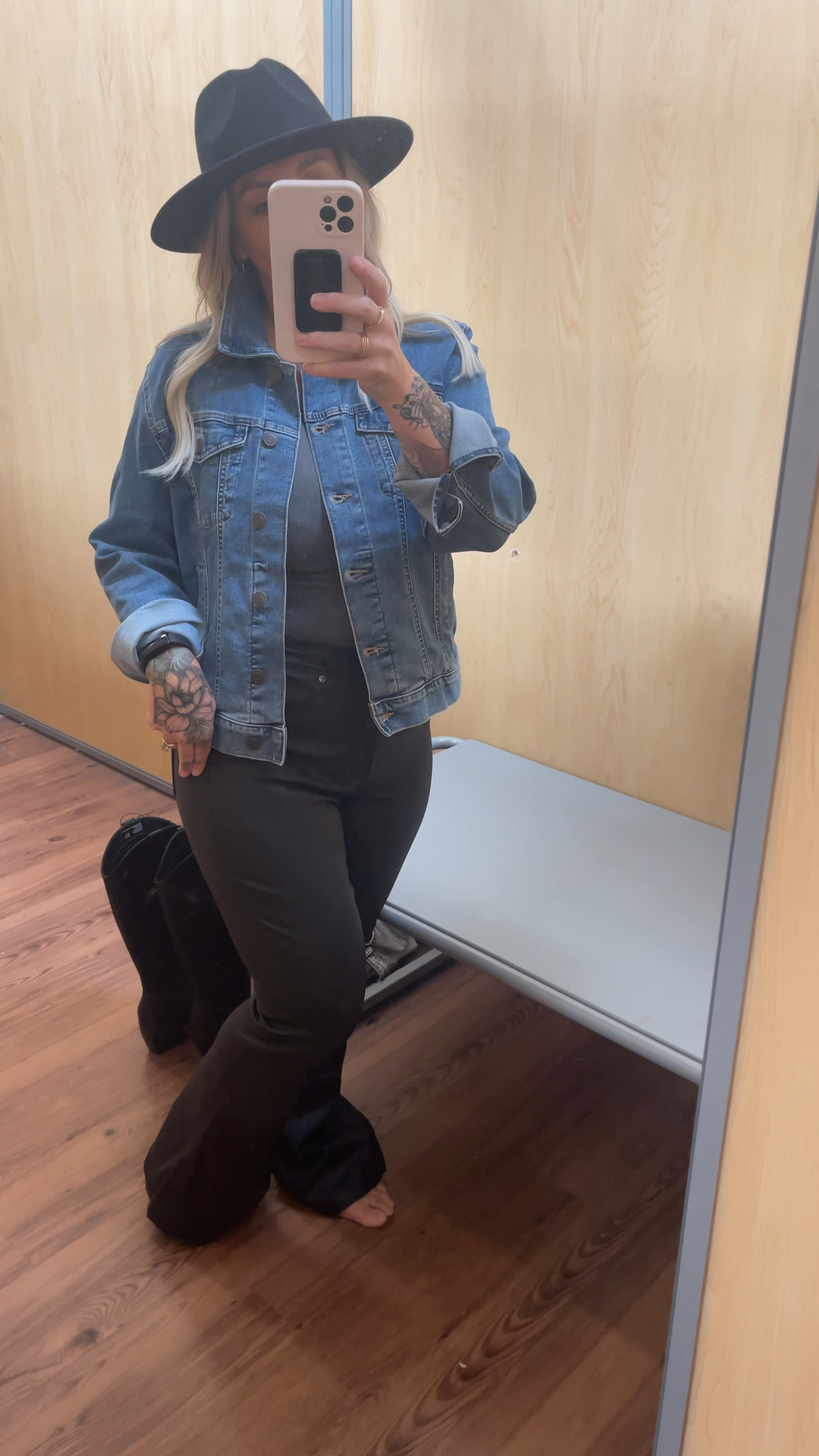 These coated flare pants are so awesome, affordable and TTS! Denim jacket is a must and this one is under $25! 
#concertoutfitinspo #affordablefashion #walmartfashionfinds

#LTKover40 #LTKstyletip #LTKfindsunder50
