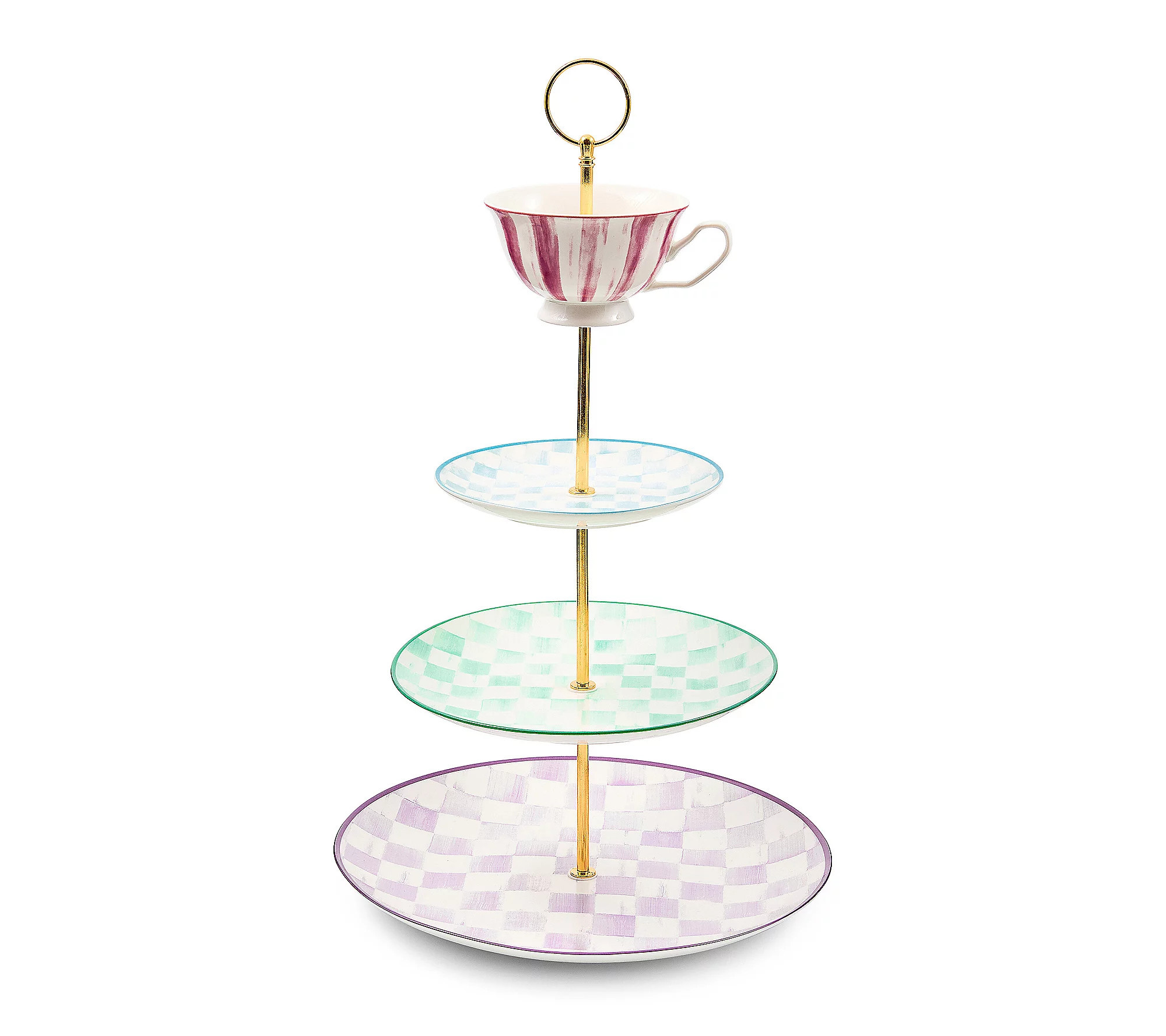 MacKenzie-Childs Teacup Tiered Stand | QVC