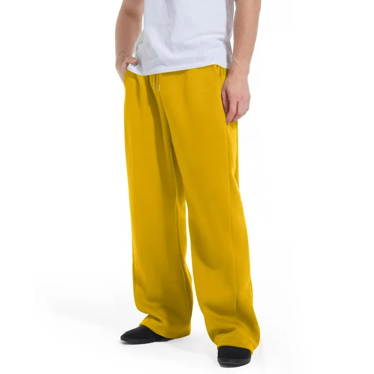 Domuza Mens Sweatpants Baggy Wide-Leg Casual Elastic Waist Drawstring Sweat Pants Fall Winter Loo... | Walmart (US)