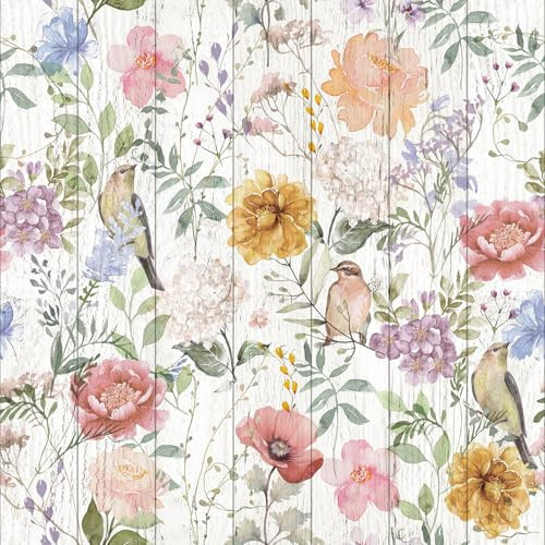HLNIUC Flower Wallpapers,Watercolor Floral Wallpaper Self Adhesive(44x300cm) Girls Bedroom Wallpaper Flower Botanical Wall Paper,Peel and Stick Wallpapers Boho Floral Contact Paper For Living Room | Amazon (US)