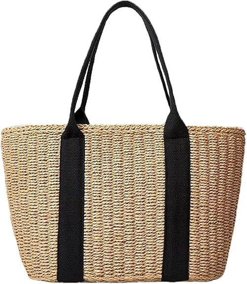 Amazon.com: GZIBTB Large Straw Tote Bag Raffia Summer Shoulder Bag Woven Handbag Beach Vacation T... | Amazon (US)