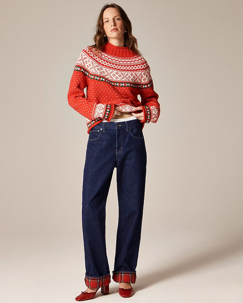 Flannel-lined relaxed straight jean in Rinse wash | J. Crew US