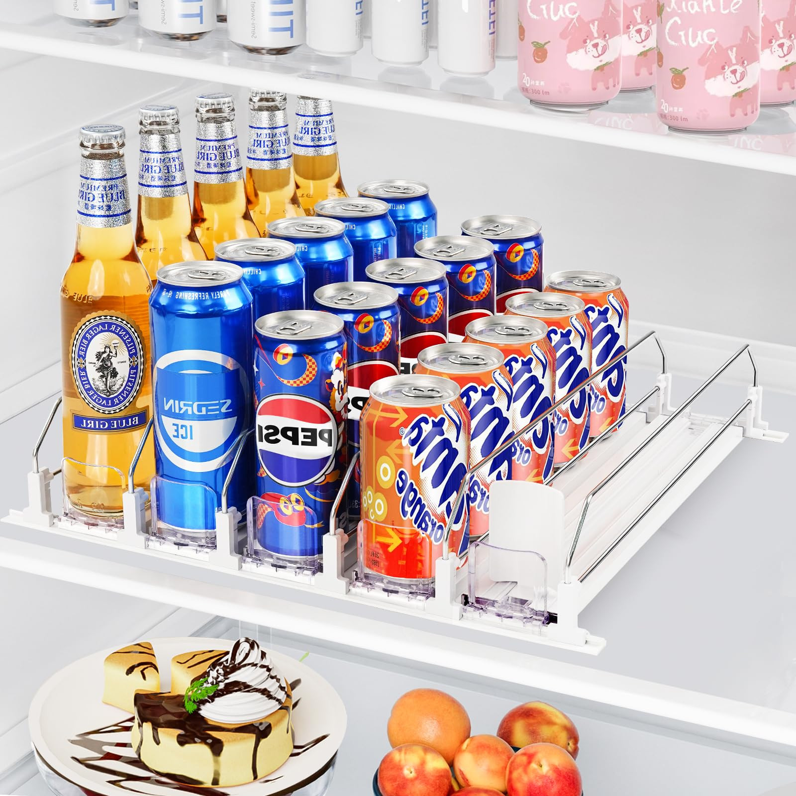 Drink Organizer for Fridge, Drink Dispenser for Fridge Automatic Pusher, Soda Can Dispenser for R... | Amazon (US)