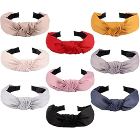 Kisslife 10 Pack Wide Headbands Knot Turban Headband Hair Band Elastic Plain Fashion Hair Accessorie | Amazon (US)