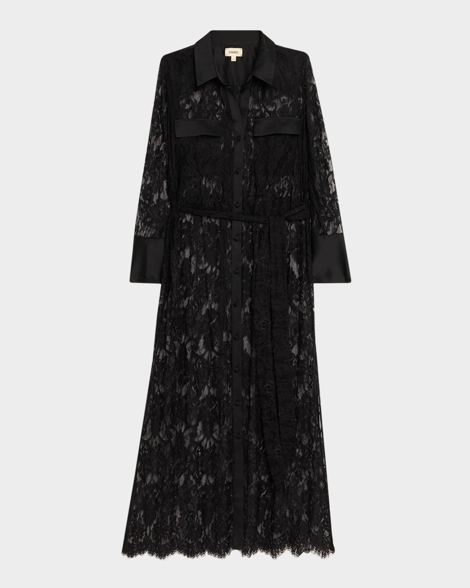 Leora Lace Maxi Shirtdress | Neiman Marcus