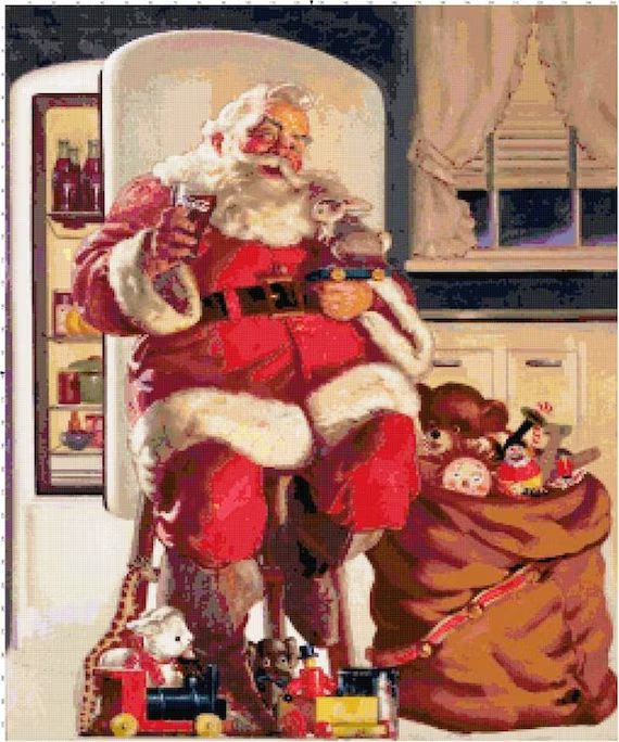 Norman Rockwell Coke Santa Illustration ofCoca-Cola | Etsy | Etsy (US)
