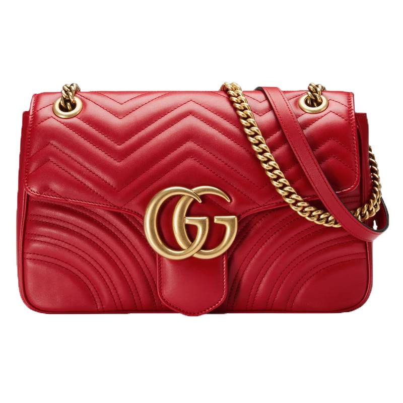 Gucci GG Marmont Shoulder Bag Matelasse Medium Hibiscus Red | StockX