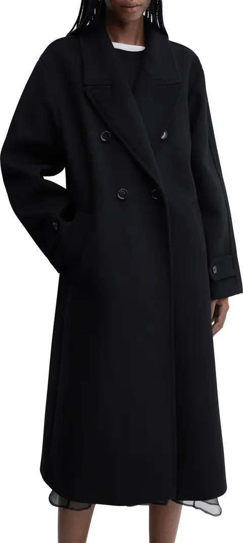 MANGO Oversize Double Breasted Wool Blend Coat | Nordstrom | Nordstrom