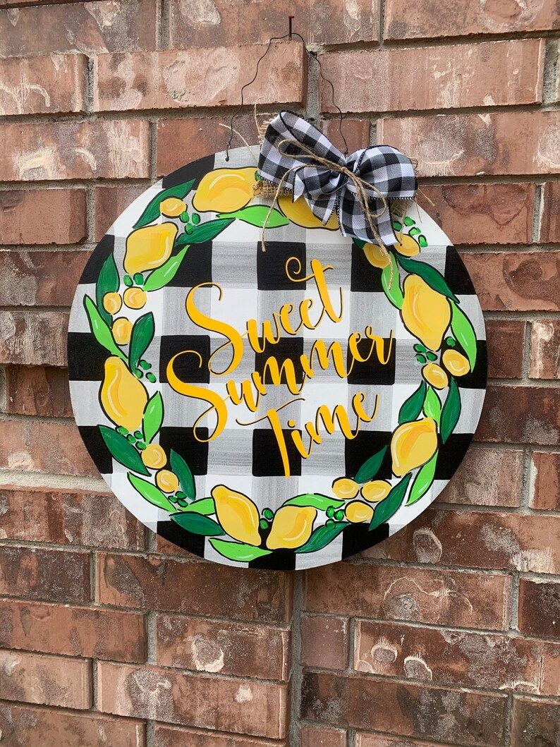 Summer door hanger, lemon door hanger, sweet summertime door hanger, farmhouse summer wreath, far... | Etsy (US)