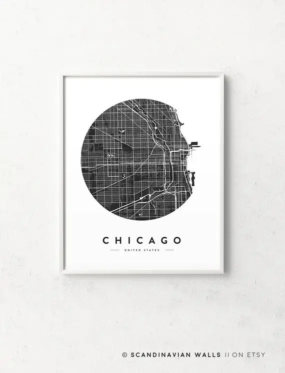 Chicago map print Chicago poster Chicago print Chicago city | Etsy | Etsy (US)