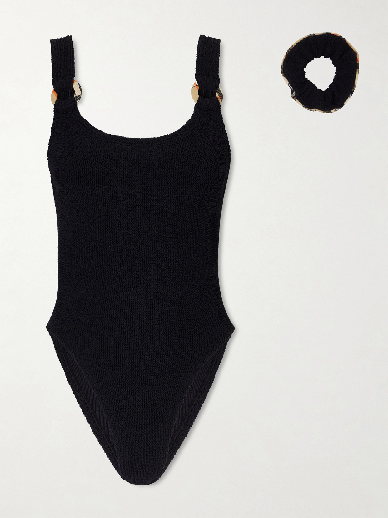 Burberry - Hunza G Domino Original Crinkle Swimsuit - Black | NET-A-PORTER (US)