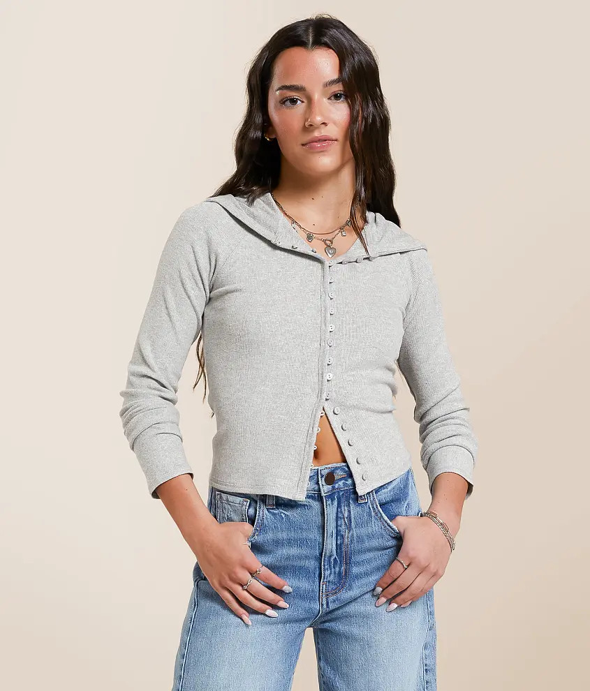 Brushed Knit Hooded Top | Buckle