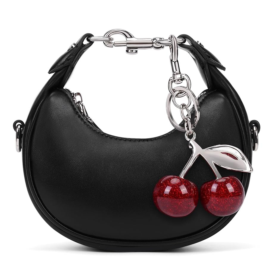 JQWSVE Small Top Handle Bags for Women Rhinestone Mini Purses Ladies Handbags Trendy Crescent Min... | Amazon (US)