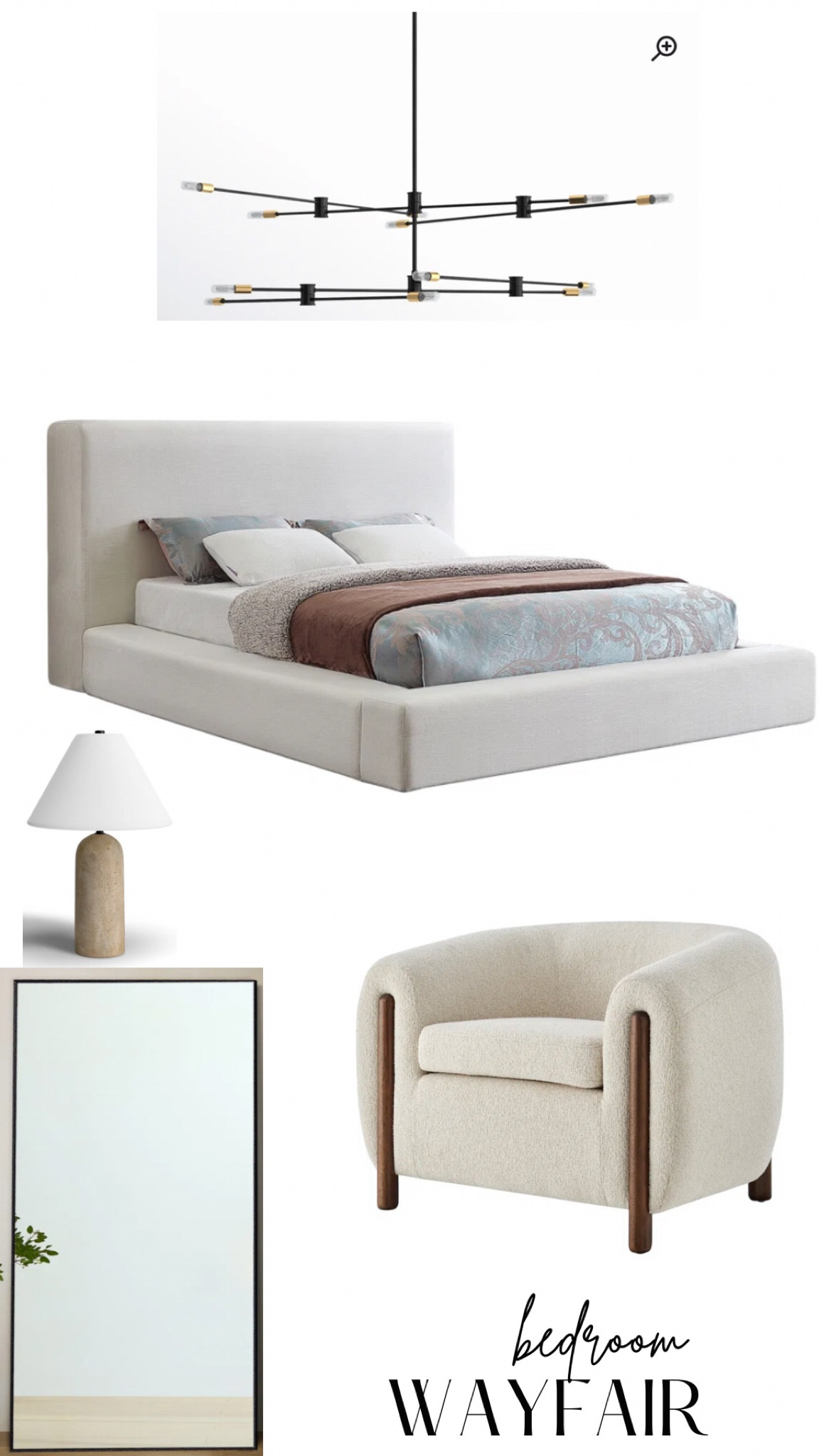 Bedroom inspiration, bed frame, nightstand, accent chair, floor mirror, lamp, chandelierr

#LTKHome #LTKSaleAlert #LTKFallSale