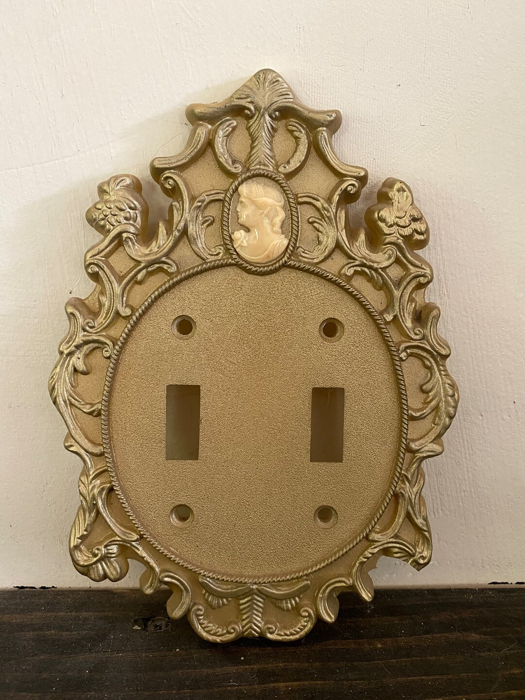 Vintage Double Switch Plate With Cameo - Etsy | Etsy (US)