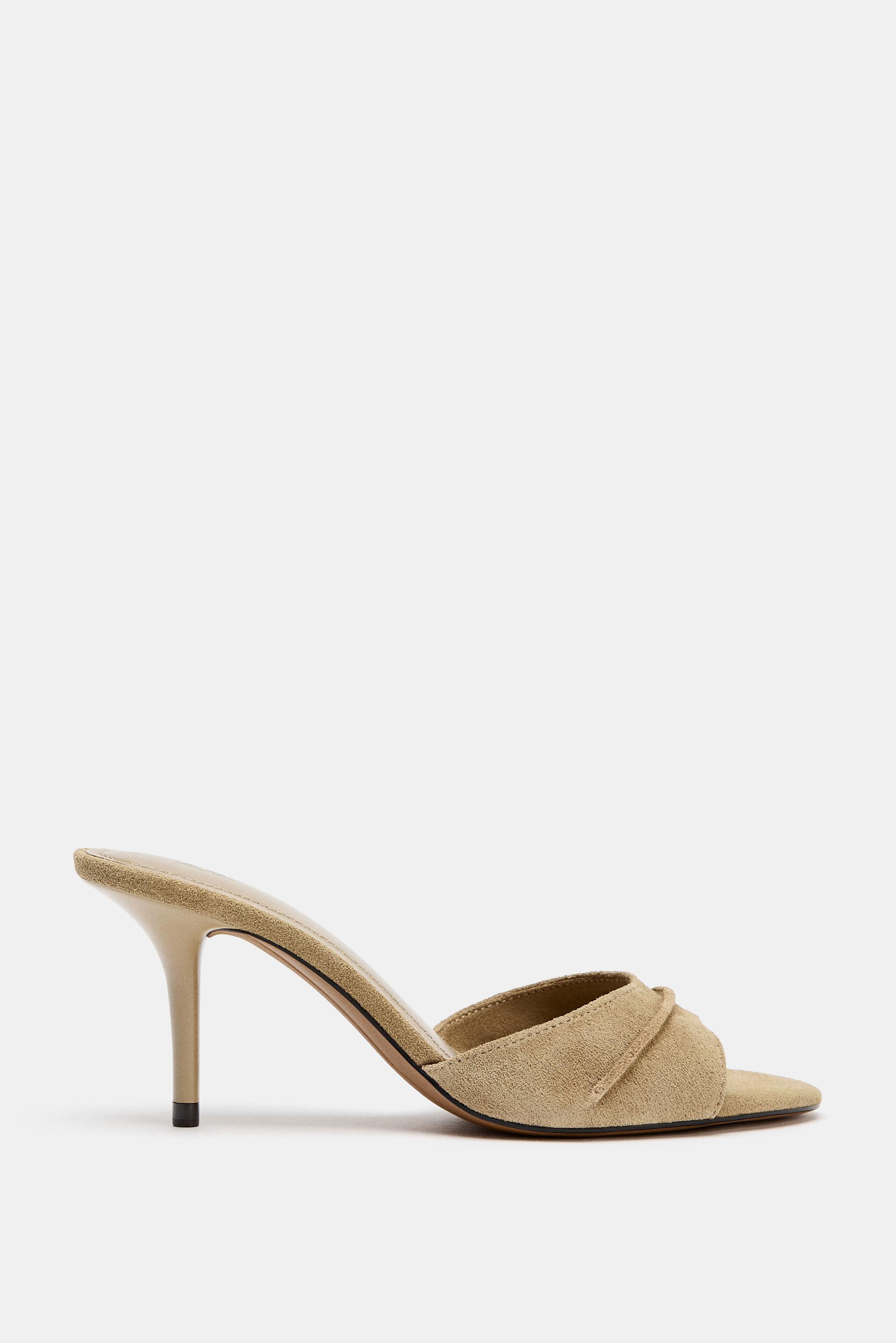 LEATHER HEELED SANDALS | Zara US