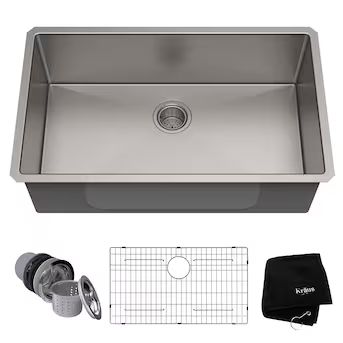 Kraus Standart PRO Undermount 32-in x 19-in Stainless Steel Single Bowl Kitchen Sink | Lowe's