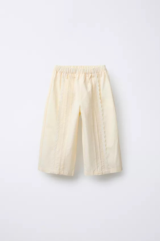 POPLIN LACE PANTS | Zara US
