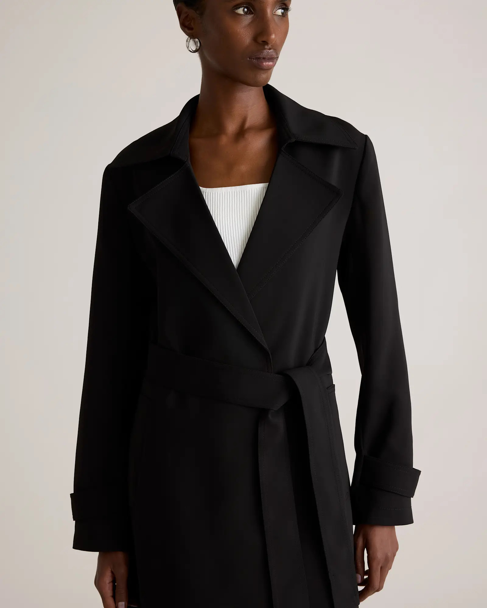 Stretch Crepe Trench Coat | Quince