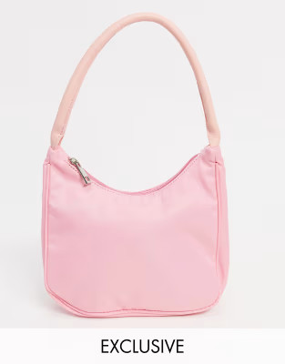 Glamorous Exclusive 90s shoulder bag in pink nylon | ASOS (Global)