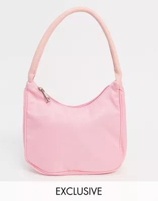 Glamorous Exclusive 90s shoulder bag in pink nylon | ASOS (Global)