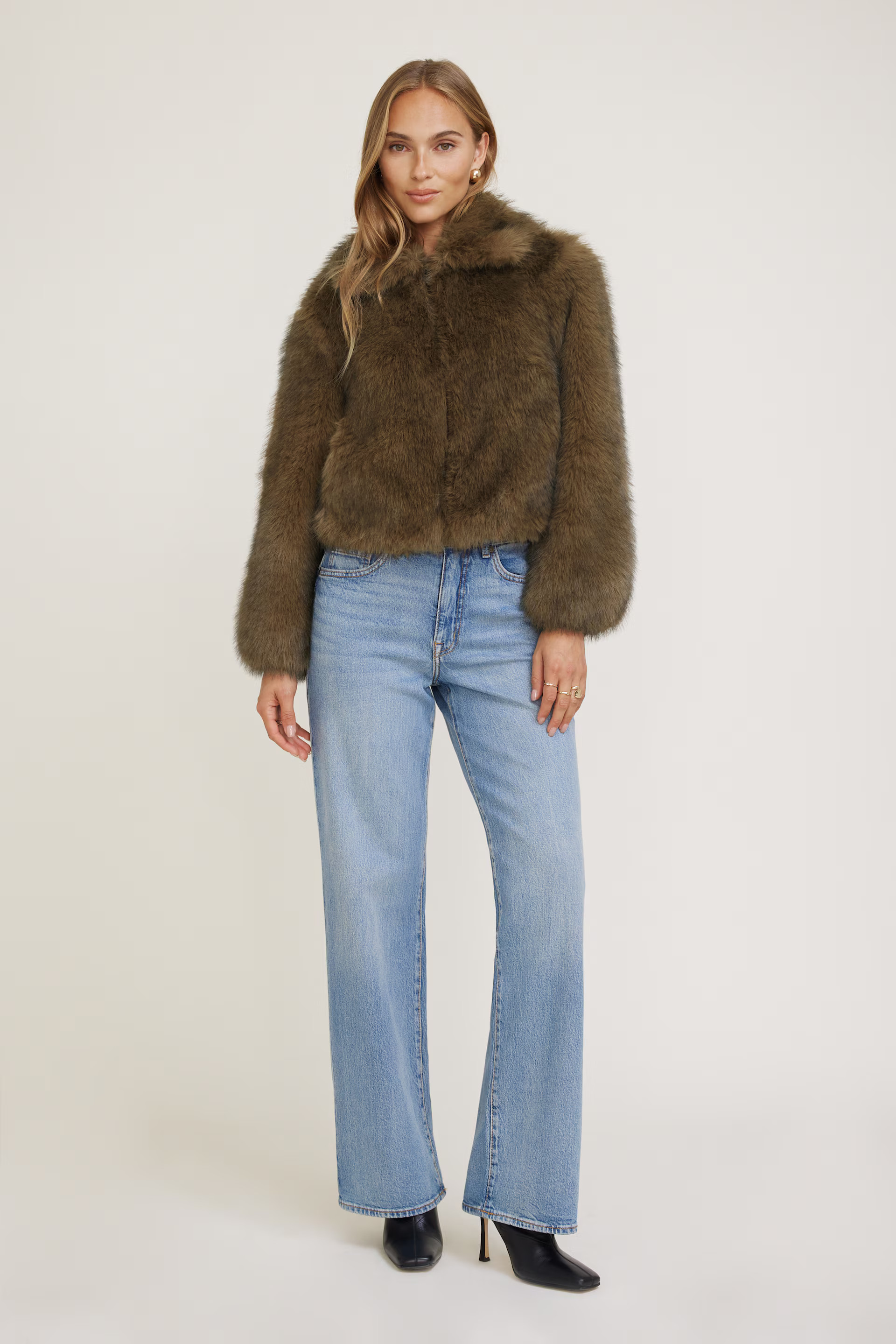 Zipped Faux Fur Jacket | Dynamite Clothing
