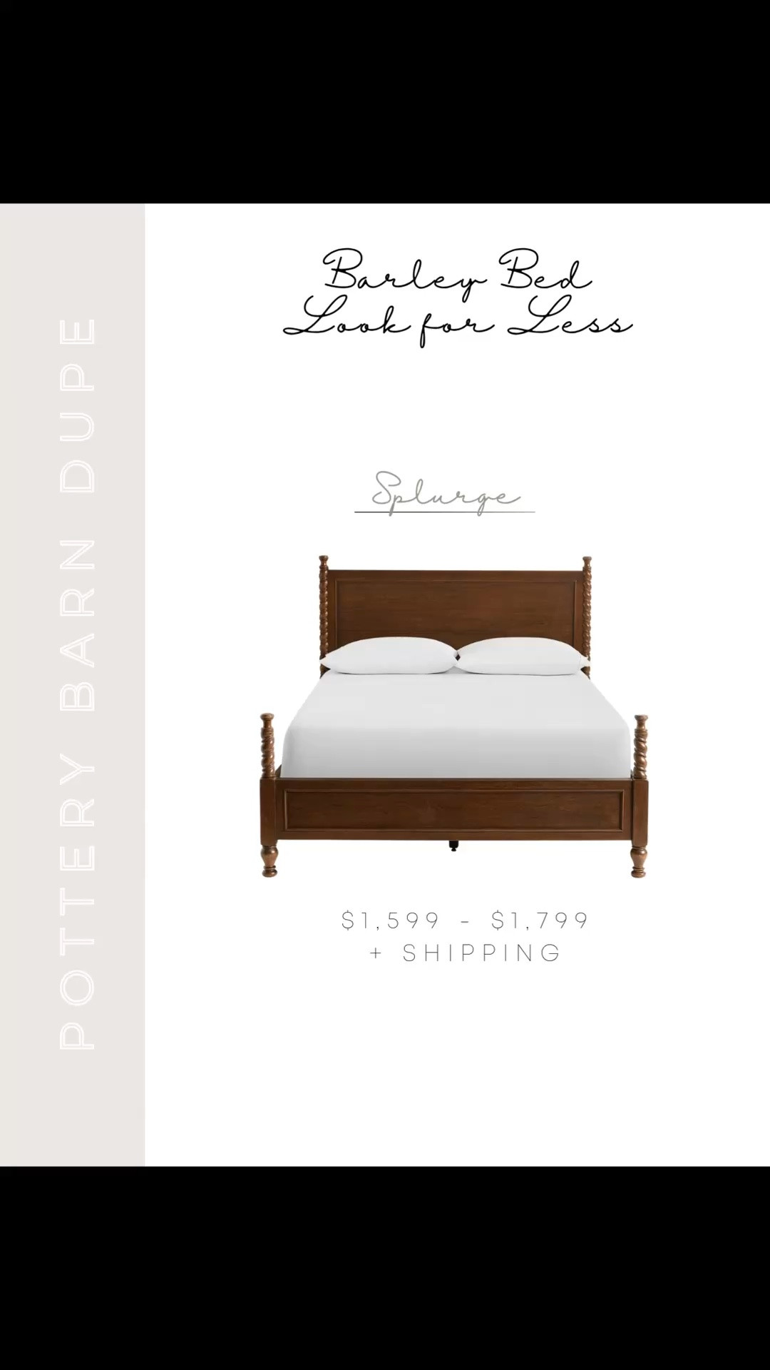 If you love the look of the new Pottery Barn Barley Bed but not the $1,799 price tag plus shipping, this is the best look-for-less option I’ve found. Those rope twist legs and warm wood tones are so classic and timeless — found a Wayfair lookalike for just $654 with free shipping that gives you the exact same feel for so much less 🤍 Linking it plus a few other bed frame lookalikes so you can easily compare and find the perfect match for your bedroom.

#LTKSaleAlert #LTKHome