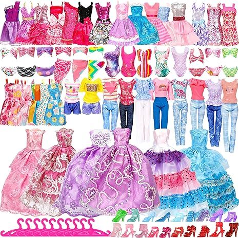 35 Pack Handmade Doll Clothes and Accessories Including 5 Wedding Gown Dresses 5 Fashion Dresses ... | Amazon (US)