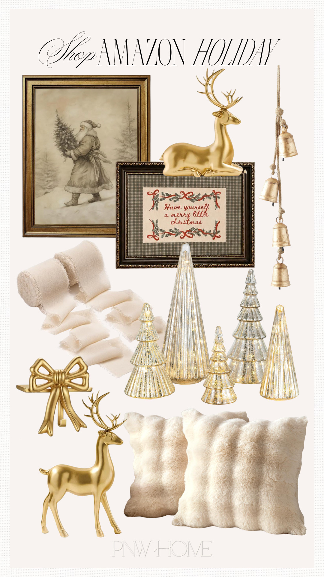 Stunning finds for your holiday decor from Amazon!

Christmas decor, holiday decor, holiday accents, Christmas accents, holiday artwork, Christmas wall art, holiday wall art, bow stocking holder, hanging bells, holiday bells, gold deer, gold figurines, gold reindeer, gold Christmas trees, tree figurines, velvet ribbons, faux fur throw pillows, Santa wall art 

 #LTKSeasonal #LTKHome