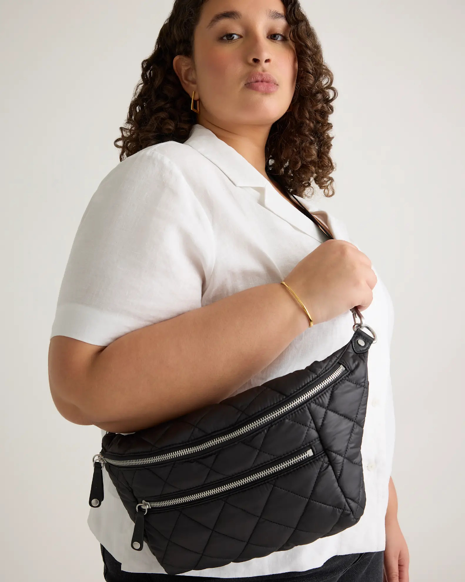 Transit Quilted Sling Bag in Black | Quince