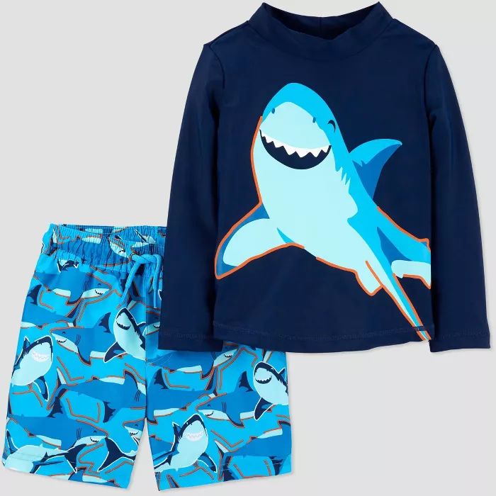 Toddler Boys' Shark Swim Rash Guard Set - Just One You® made by carter's Blue | Target