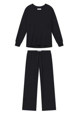 Relax Pants Set in Black | Lake Pajamas